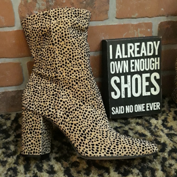 Jessica Simpson Spotted Leopard Animal Print Boots KAELIN High Heel Womens 6 1/2 - Picture 8 of 8